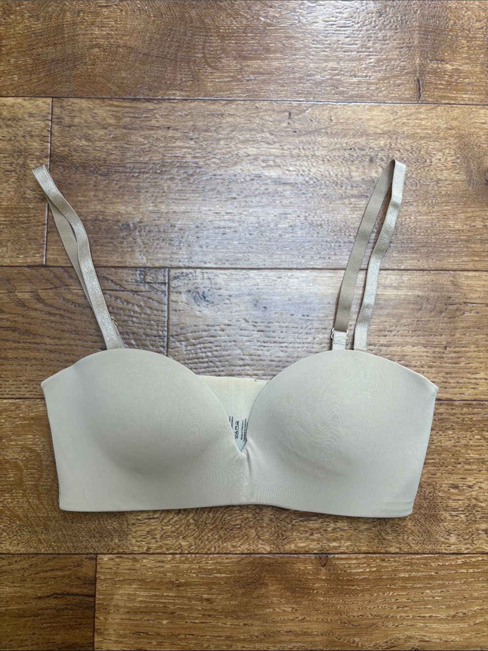 ThirdLove 24/7 Classic Strapless Push-Up Bra Taupe Size 32B Removable Straps